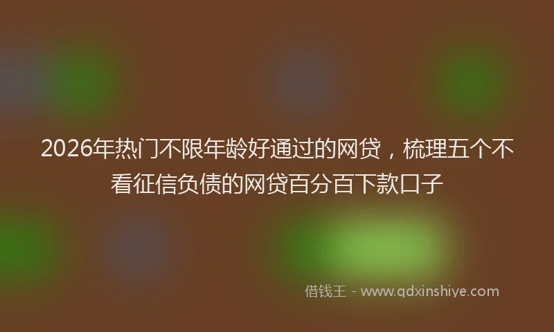 2026年热门不限年龄好通过的网贷，梳理五个不看征信负债的网贷百分百下款口子