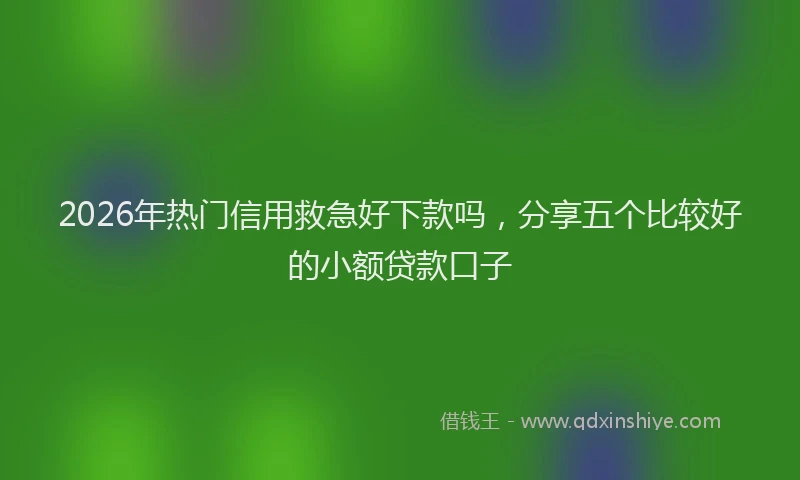 2026年热门信用救急好下款吗，分享五个比较好的小额贷款口子