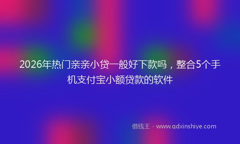 2026年热门亲亲小贷一般好下款吗，整合5个手机支付宝小额贷款的软件