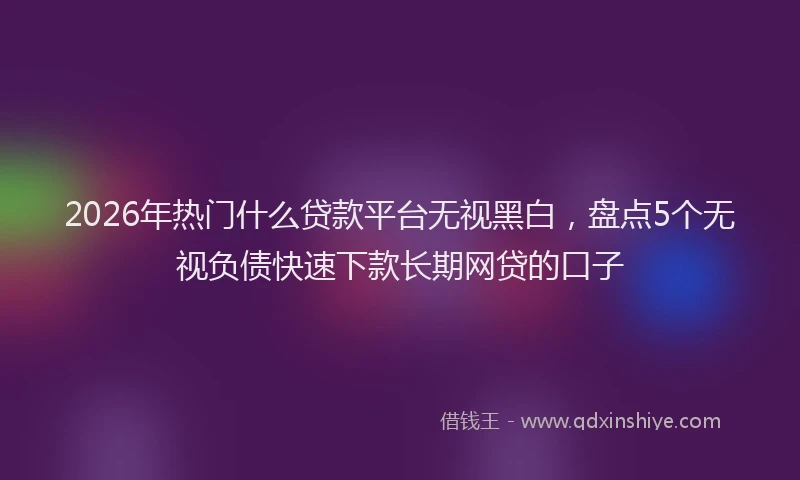 2026年热门什么贷款平台无视黑白，盘点5个无视负债快速下款长期网贷的口子