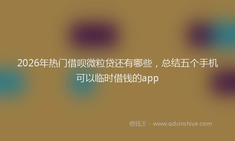 2026年热门借呗微粒贷还有哪些，总结五个手机可以临时借钱的app