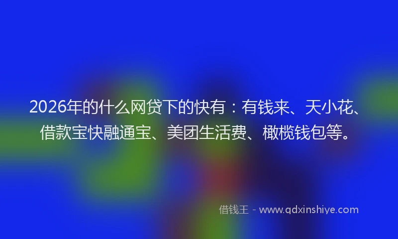 2026年的什么网贷下的快有：有钱来、天小花、借款宝快融通宝、美团生活费、橄榄钱包等。