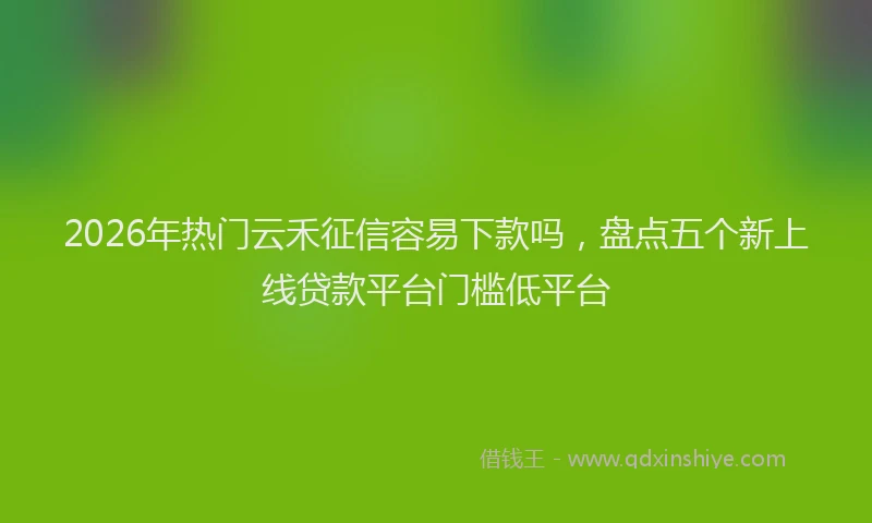 2026年热门云禾征信容易下款吗，盘点五个新上线贷款平台门槛低平台