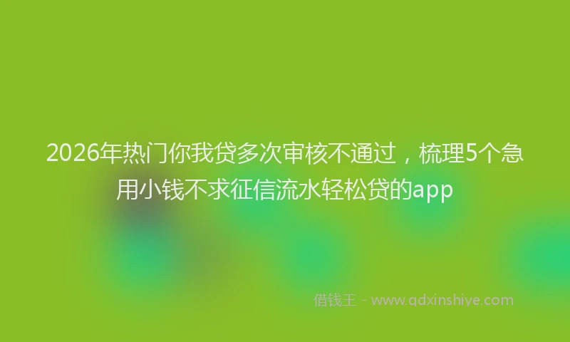 2026年热门你我贷多次审核不通过，梳理5个急用小钱不求征信流水轻松贷的app