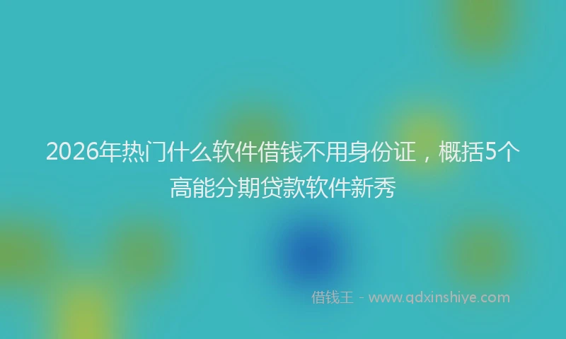 2026年热门什么软件借钱不用身份证，概括5个高能分期贷款软件新秀
