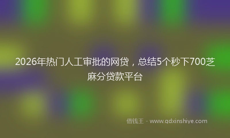 2026年热门人工审批的网贷，总结5个秒下700芝麻分贷款平台
