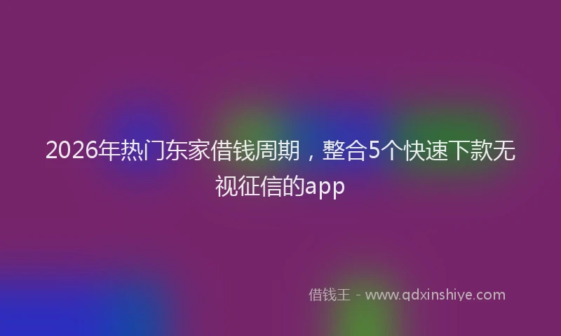 2026年热门东家借钱周期，整合5个快速下款无视征信的app