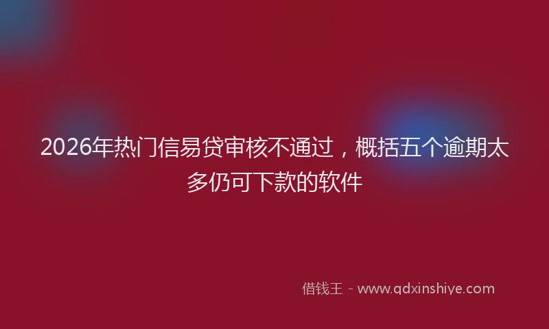 2026年热门信易贷审核不通过，概括五个逾期太多仍可下款的软件
