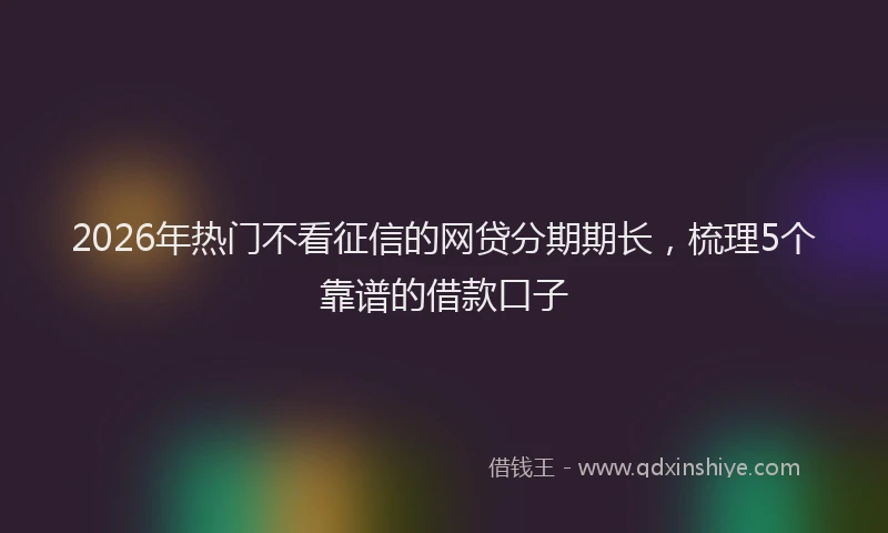2026年热门不看征信的网贷分期期长，梳理5个靠谱的借款口子