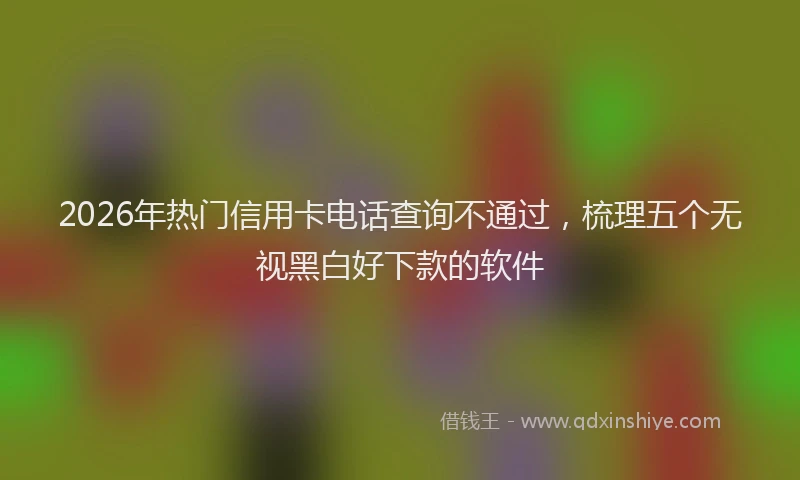 2026年热门信用卡电话查询不通过，梳理五个无视黑白好下款的软件