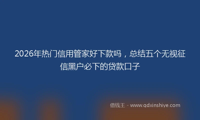 2026年热门信用管家好下款吗，总结五个无视征信黑户必下的贷款口子