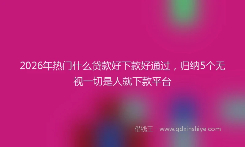 2026年热门什么贷款好下款好通过，归纳5个无视一切是人就下款平台