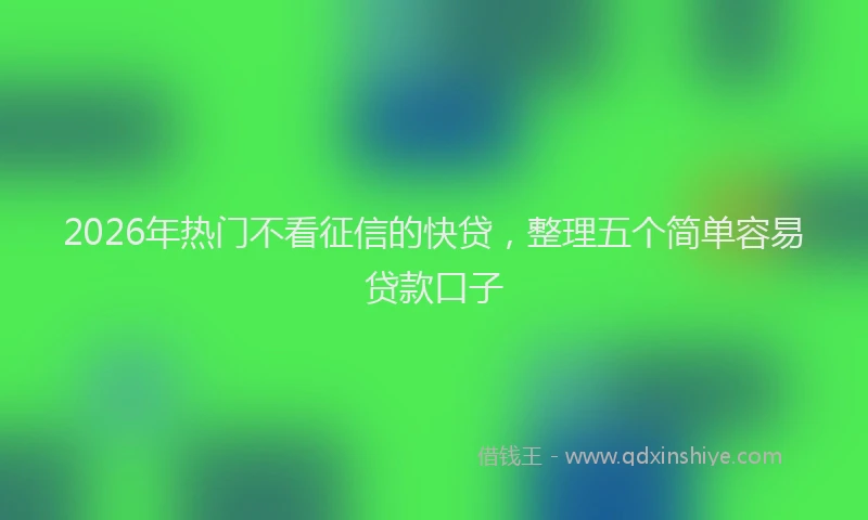2026年热门不看征信的快贷，整理五个简单容易贷款口子