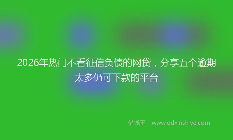 2026年热门不看征信负债的网贷，分享五个逾期太多仍可下款的平台
