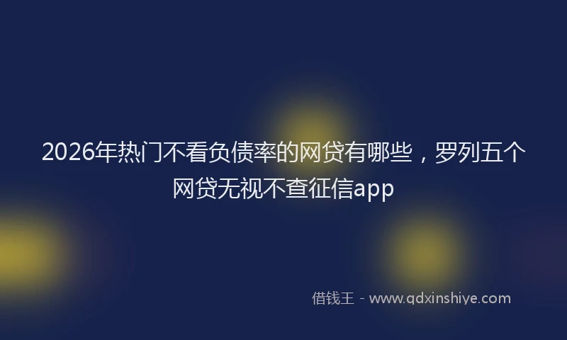 2026年热门不看负债率的网贷有哪些，罗列五个网贷无视不查征信app
