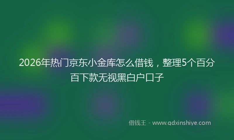 2026年热门京东小金库怎么借钱，整理5个百分百下款无视黑白户口子