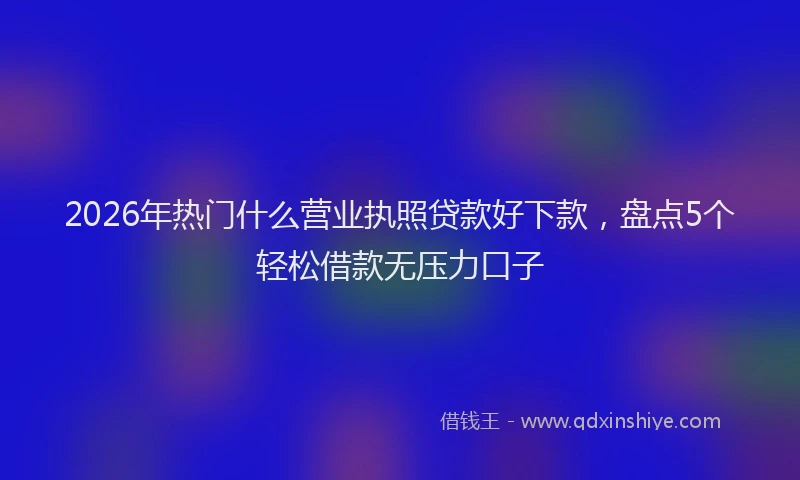 2026年热门什么营业执照贷款好下款，盘点5个轻松借款无压力口子