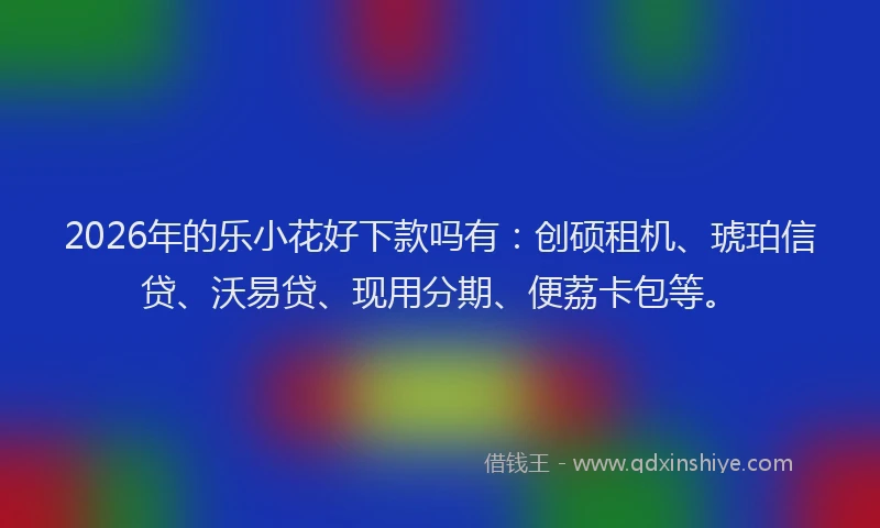 2026年的乐小花好下款吗有：创硕租机、琥珀信贷、沃易贷、现用分期、便荔卡包等。