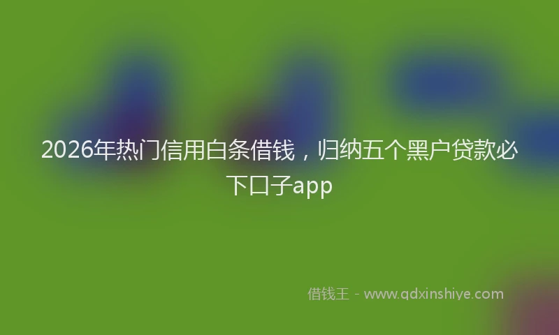 2026年热门信用白条借钱，归纳五个黑户贷款必下口子app