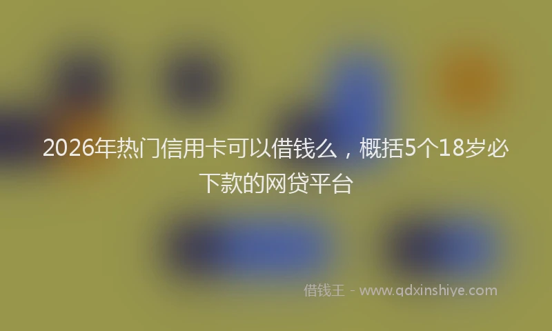 2026年热门信用卡可以借钱么，概括5个18岁必下款的网贷平台