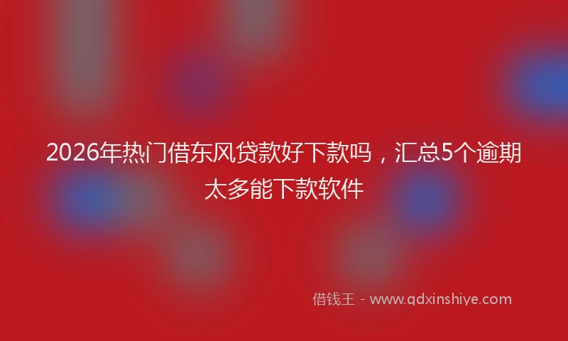 2026年热门借东风贷款好下款吗，汇总5个逾期太多能下款软件