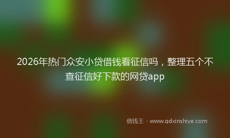 2026年热门众安小贷借钱看征信吗，整理五个不查征信好下款的网贷app