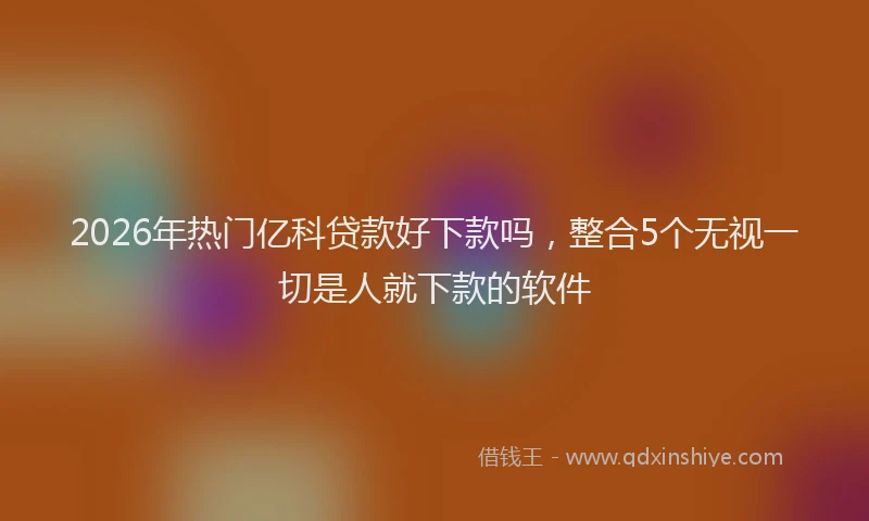 2026年热门亿科贷款好下款吗，整合5个无视一切是人就下款的软件