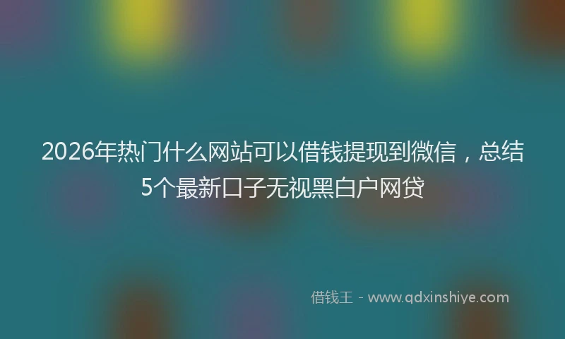 2026年热门什么网站可以借钱提现到微信，总结5个最新口子无视黑白户网贷