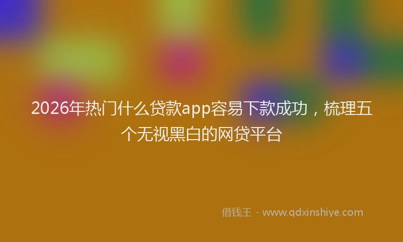 2026年热门什么贷款app容易下款成功，梳理五个无视黑白的网贷平台