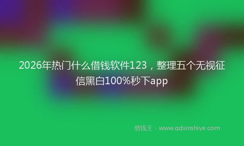 2026年热门什么借钱软件123，整理五个无视征信黑白100%秒下app