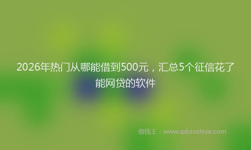2026年热门从哪能借到500元，汇总5个征信花了能网贷的软件