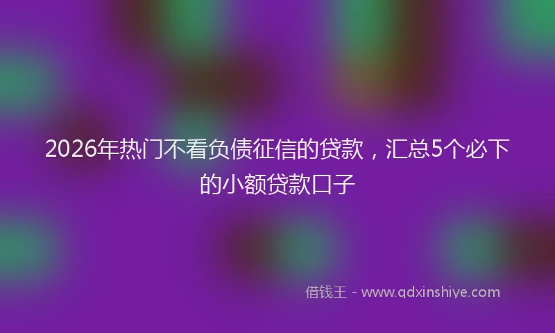 2026年热门不看负债征信的贷款，汇总5个必下的小额贷款口子