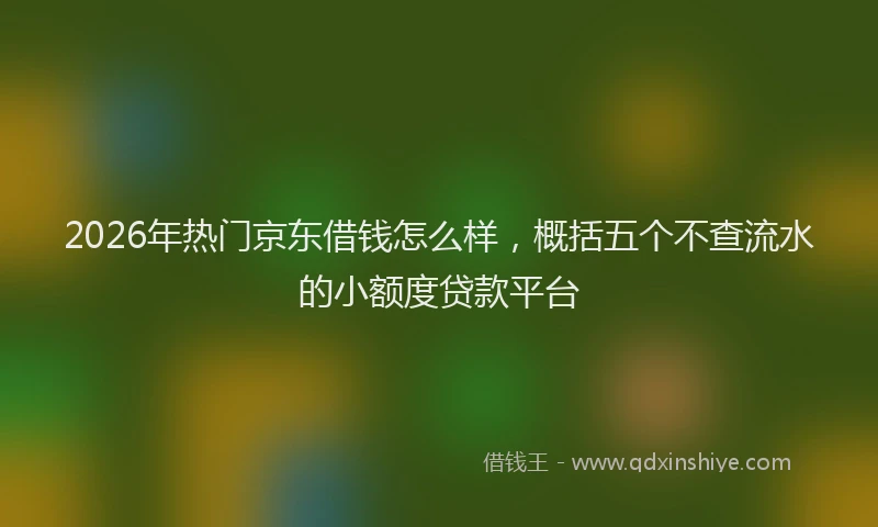 2026年热门京东借钱怎么样，概括五个不查流水的小额度贷款平台