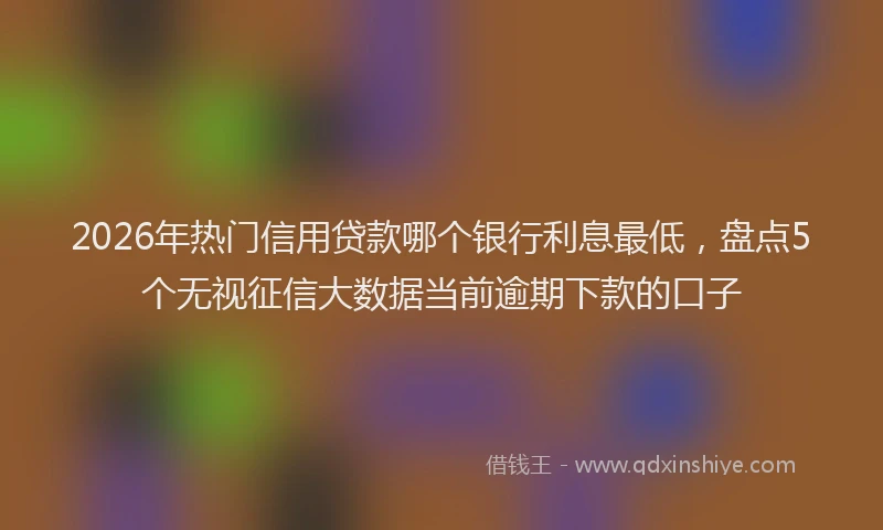 2026年热门信用贷款哪个银行利息最低，盘点5个无视征信大数据当前逾期下款的口子