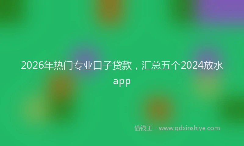 2026年热门专业口子贷款，汇总五个2024放水app