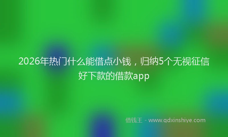 2026年热门什么能借点小钱，归纳5个无视征信好下款的借款app
