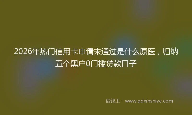 2026年热门信用卡申请未通过是什么原医，归纳五个黑户0门槛贷款口子