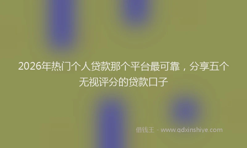 2026年热门个人贷款那个平台最可靠，分享五个无视评分的贷款口子