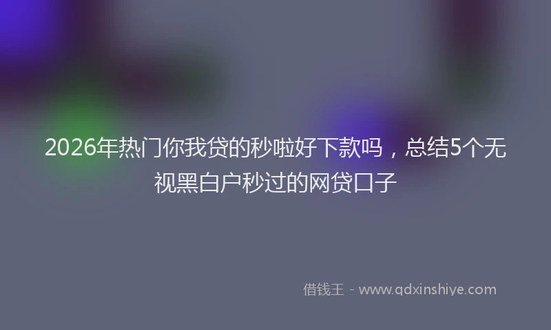 2026年热门你我贷的秒啦好下款吗，总结5个无视黑白户秒过的网贷口子