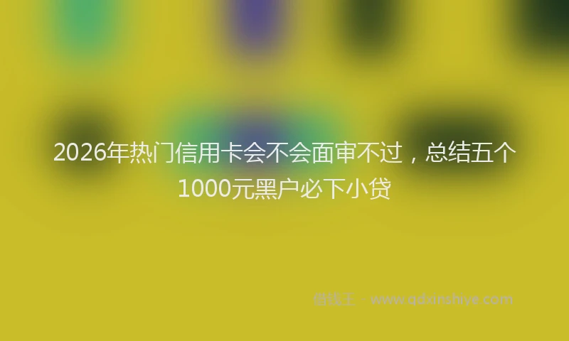 2026年热门信用卡会不会面审不过，总结五个1000元黑户必下小贷