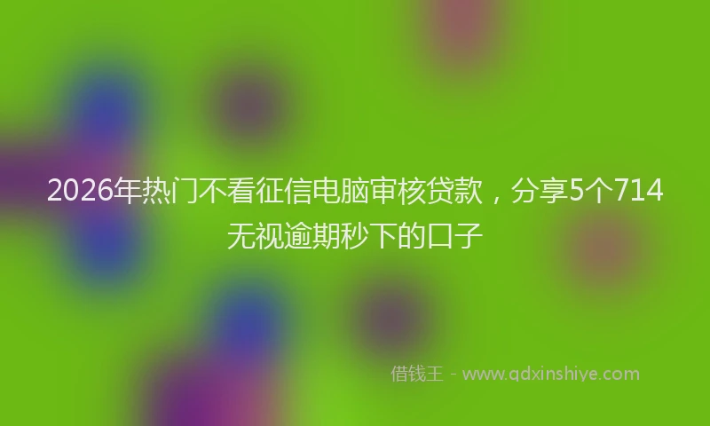 2026年热门不看征信电脑审核贷款，分享5个714无视逾期秒下的口子