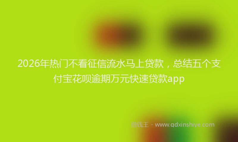 2026年热门不看征信流水马上贷款，总结五个支付宝花呗逾期万元快速贷款app