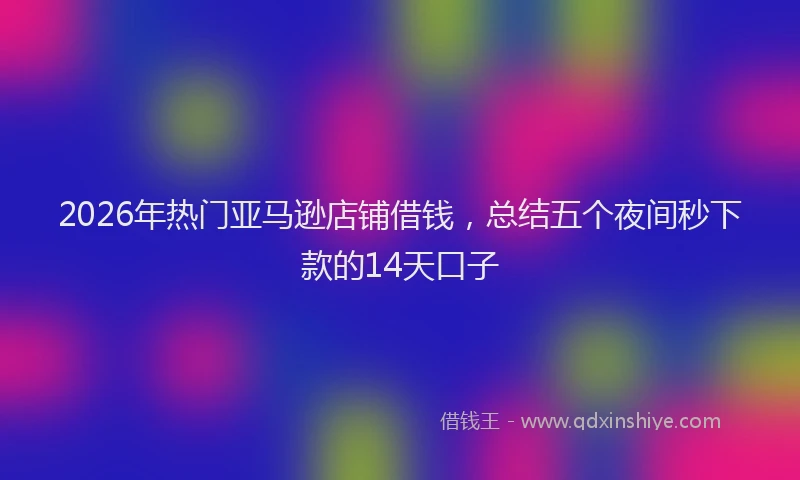 2026年热门亚马逊店铺借钱，总结五个夜间秒下款的14天口子