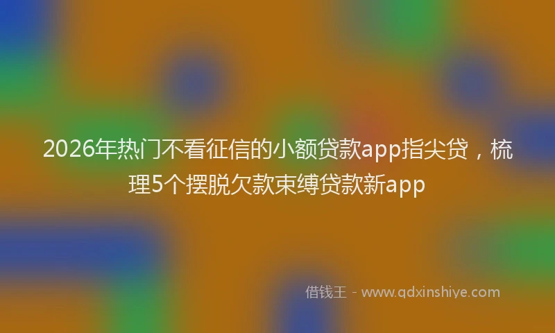 2026年热门不看征信的小额贷款app指尖贷，梳理5个摆脱欠款束缚贷款新app