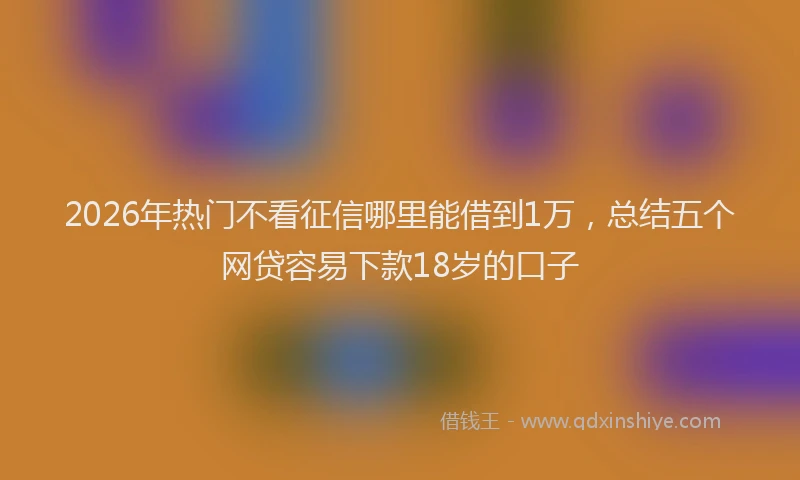 2026年热门不看征信哪里能借到1万，总结五个网贷容易下款18岁的口子
