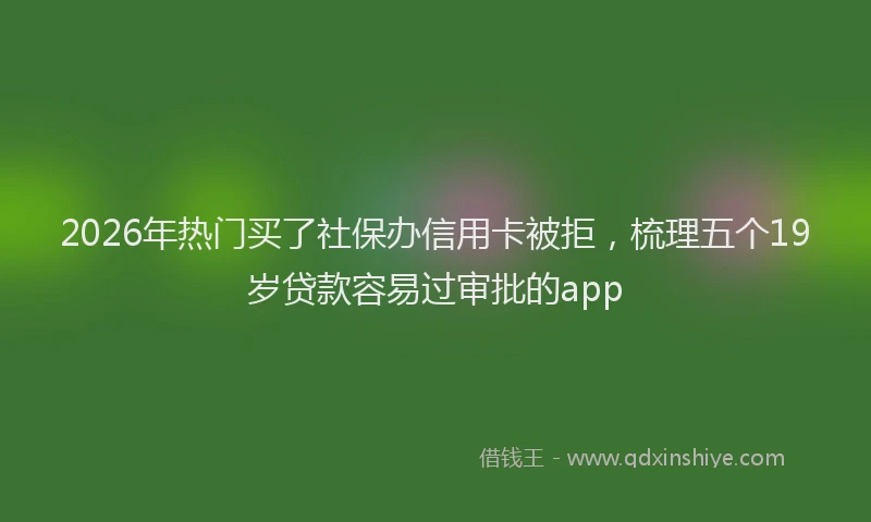 2026年热门买了社保办信用卡被拒，梳理五个19岁贷款容易过审批的app