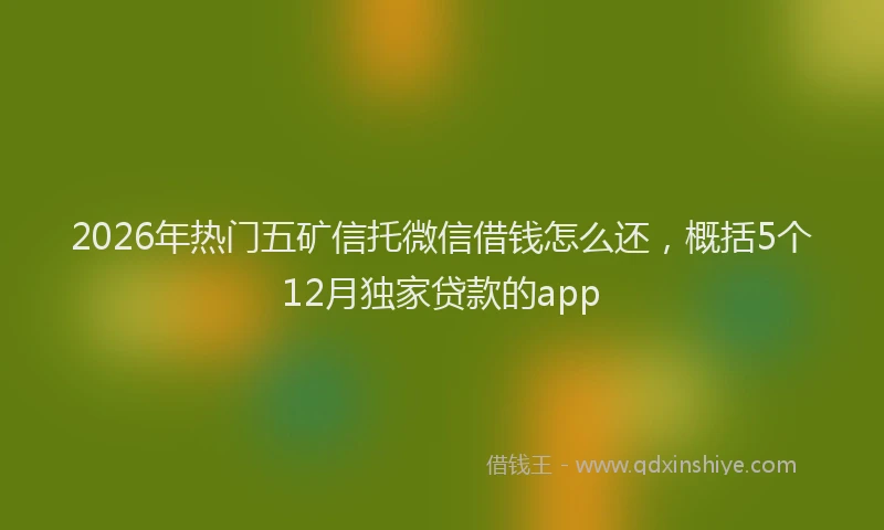 2026年热门五矿信托微信借钱怎么还，概括5个12月独家贷款的app