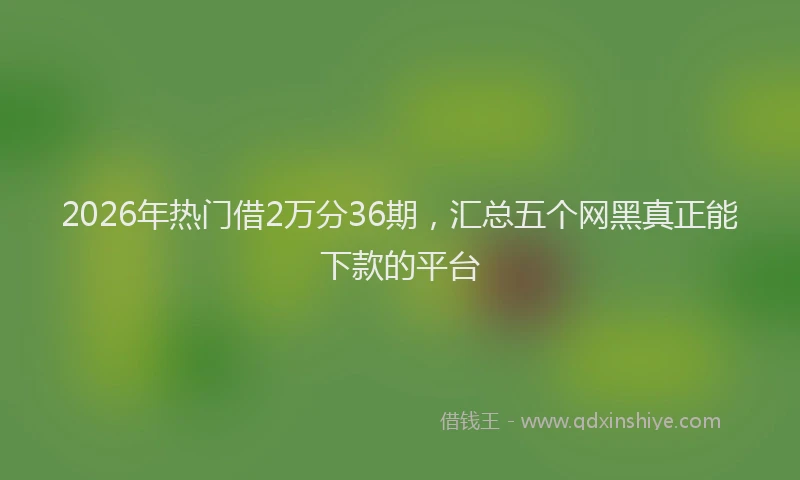2026年热门借2万分36期，汇总五个网黑真正能下款的平台