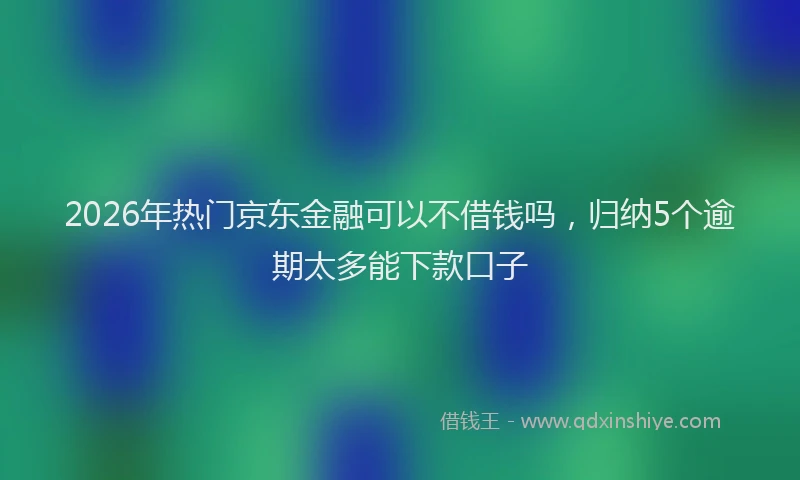 2026年热门京东金融可以不借钱吗，归纳5个逾期太多能下款口子