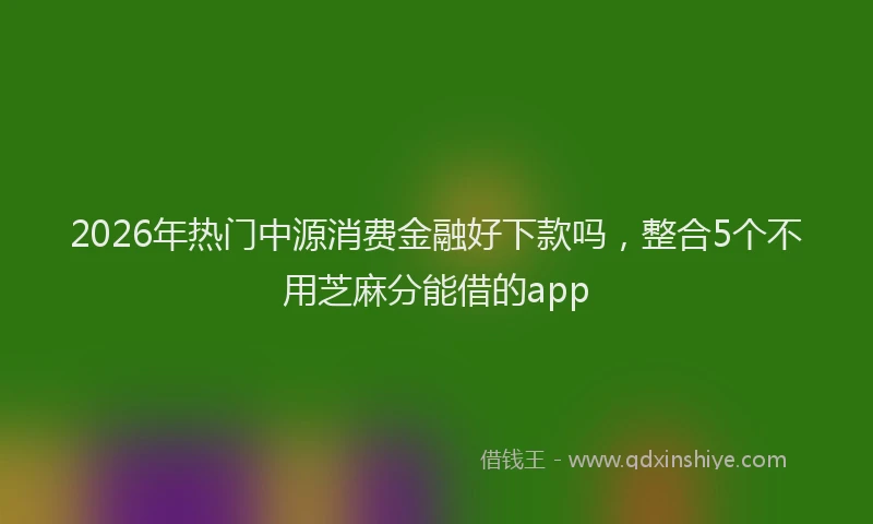 2026年热门中源消费金融好下款吗，整合5个不用芝麻分能借的app